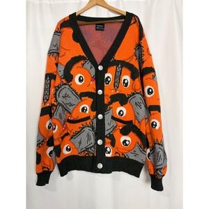 Steady Hands Pochita Chainsaw Man Cardigan Orange Knit XL/XXL Anime Manga Street